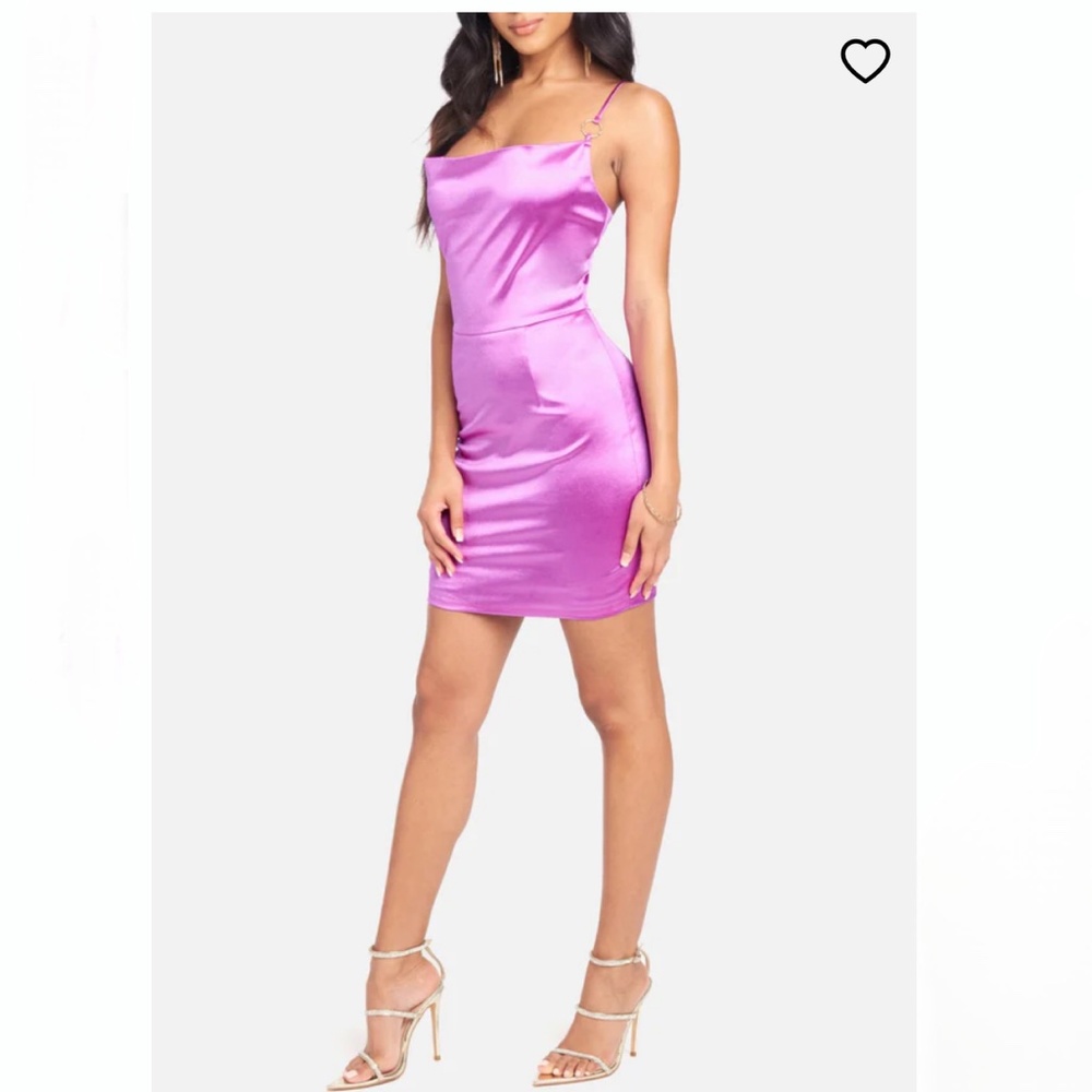 SATIN GOLD RING MINI DRESS - Picture 4 of 4